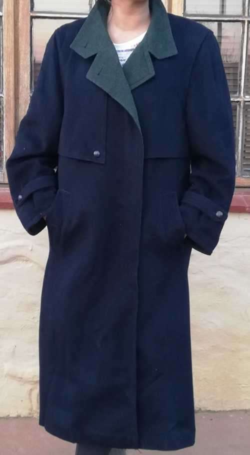 Vintage Navy Coat with Olive Green detailing