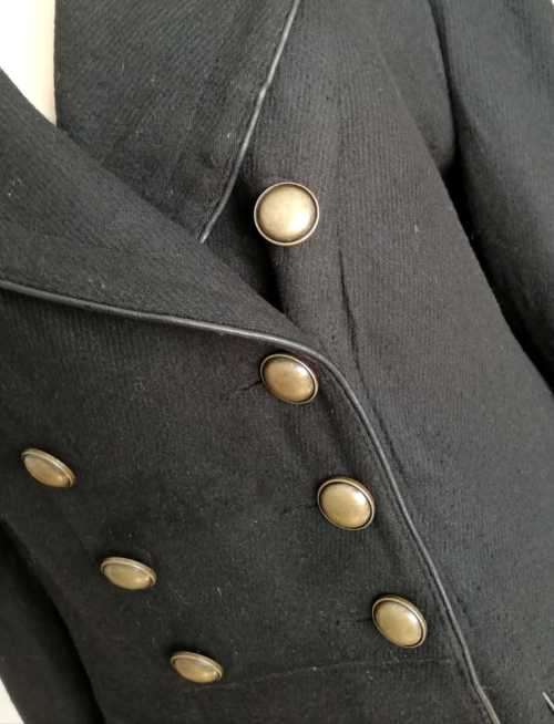 Double Breasted Military Style black Coat