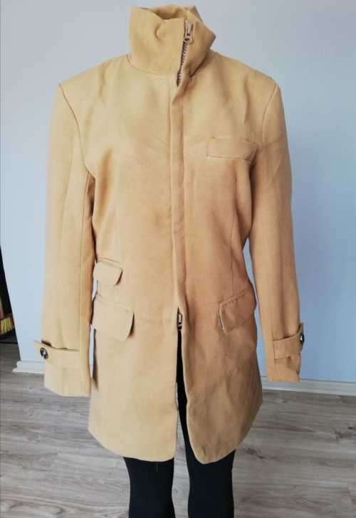Suede feel Camel Military Style Jacket