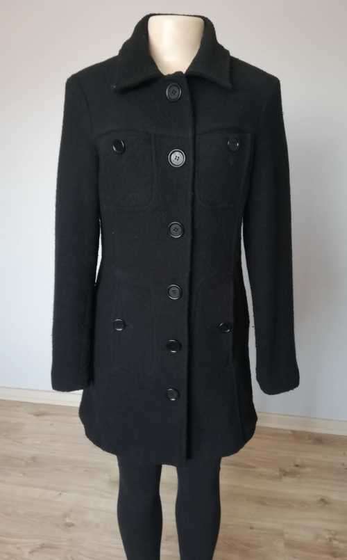 Black Fitted Textured Coat