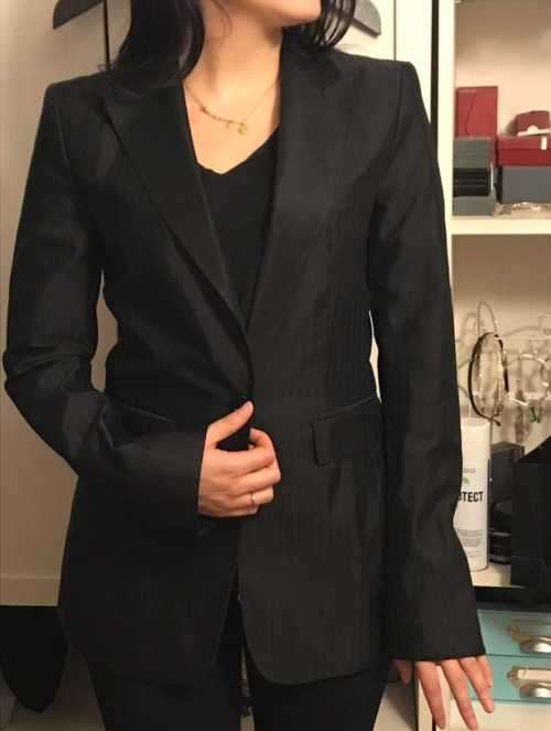 Stunning Black on black Pinstripe Blazer