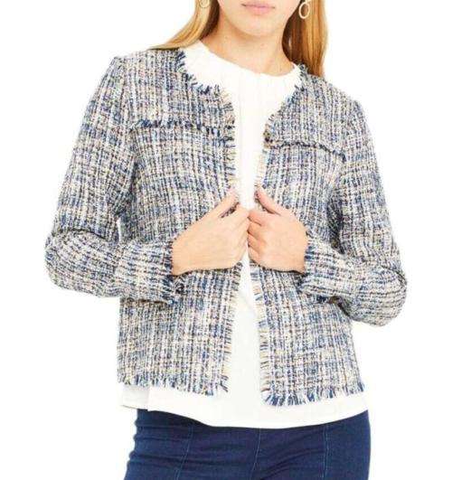 Gorgeous collarless Frayed Coat