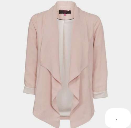 Light Pink Waterfall Blazer with zip pocket details