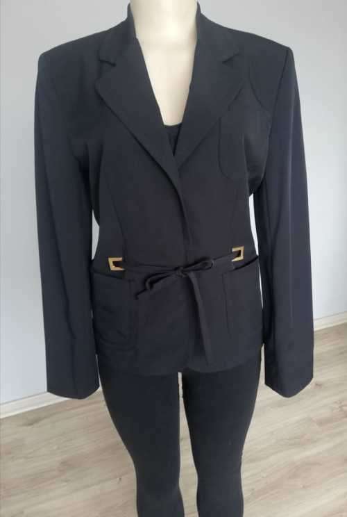 Black coat with gold detailing