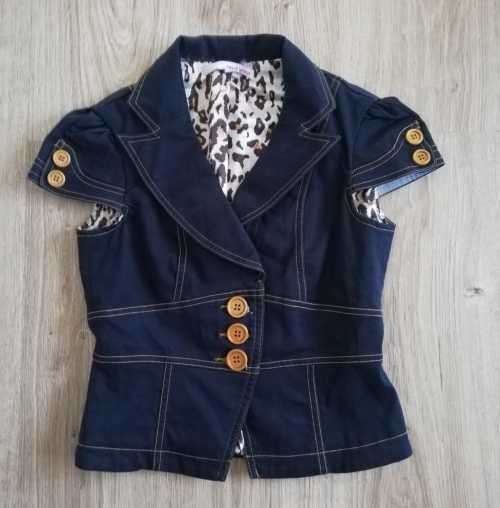 Stunning Denim Waistcoat with leopard lining