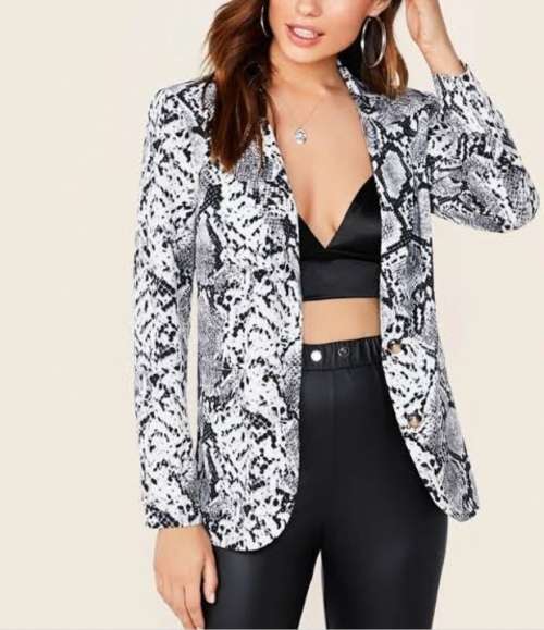 Gorgeous Grey Snakeskin Print Blazer