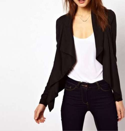 Gorgeous Black cotton Waterfall jacket