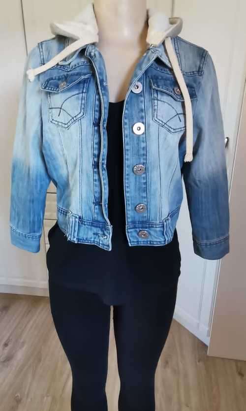 Crop Denim Jacket with faded detailing