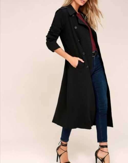Gorgeous Black Maxi Trench ...single breasted