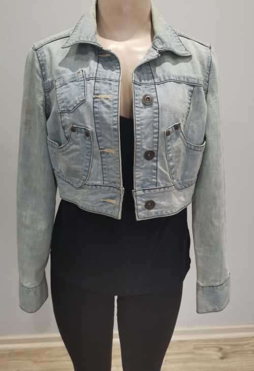 Crop Denim Jacket with faded detailing