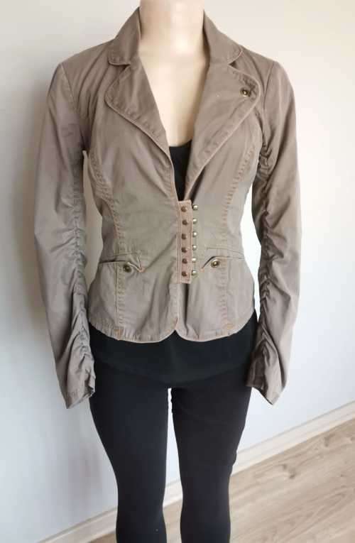 Cut3 brown Blazer with rouged sleeves