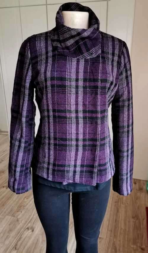 H&M purple Check coat