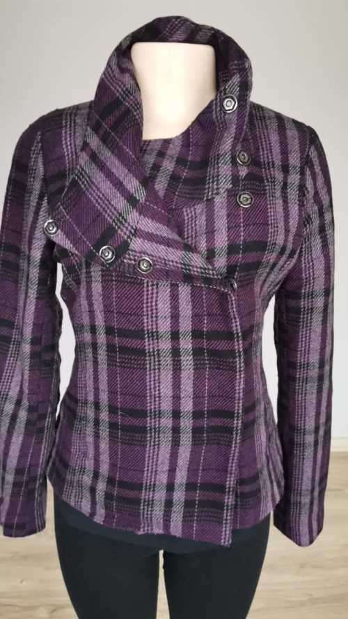 H&M purple Check coat