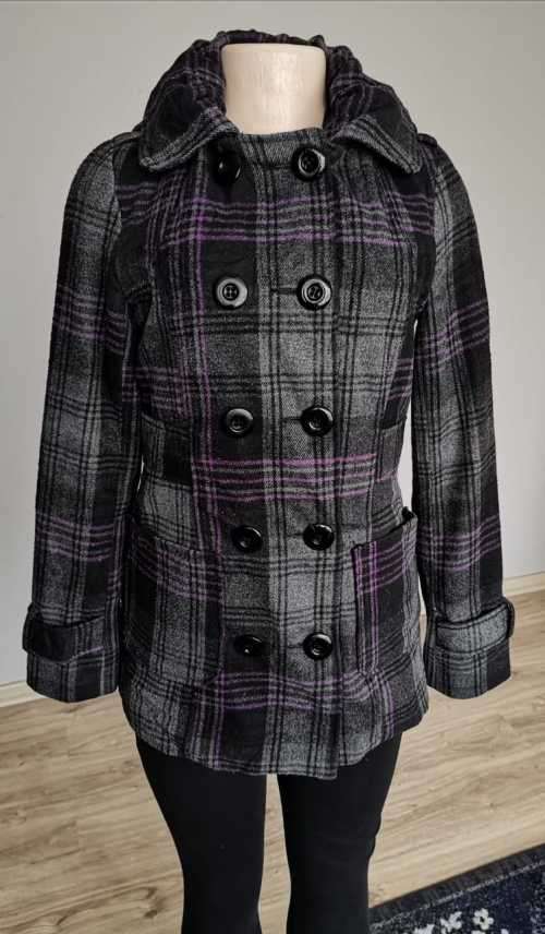 Fitted  purple Check coat