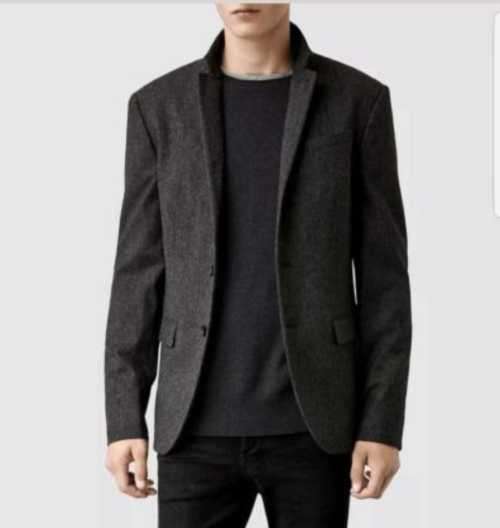 Mens Charcoal Wool  Blazer