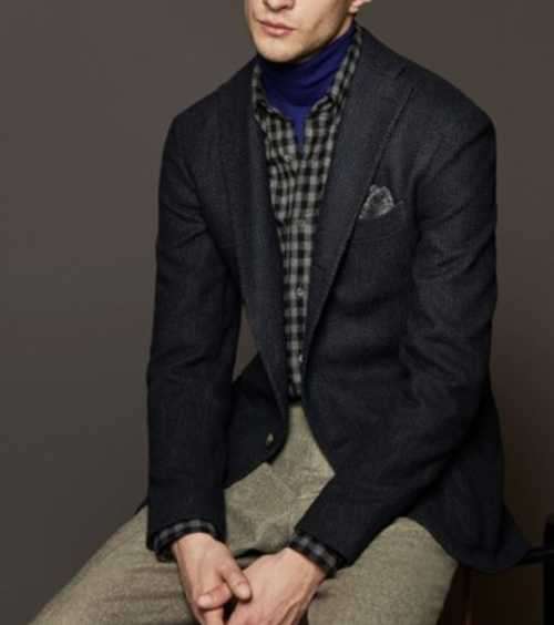 Mens Charcoal Wool  Blazer