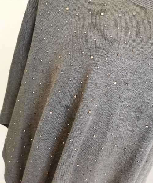 Gorgeous Grey Poncho with diamante
