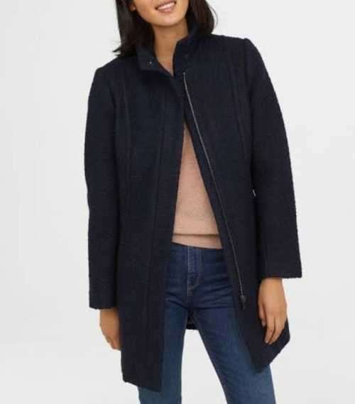 H&M  Boucle Black Coat