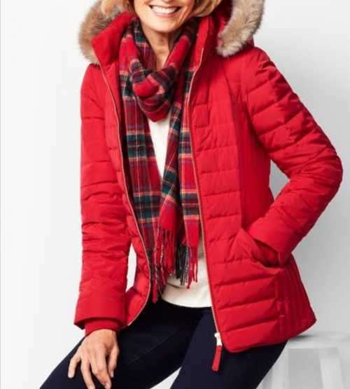 Red Puffer Jacket with hood