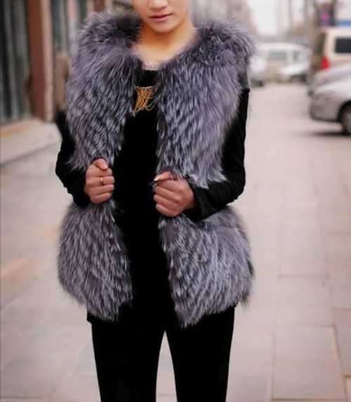 Stunning Grey Mix Faux Fur Gilet