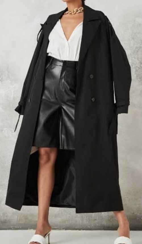Beautiful Oversized Black Trench Coat