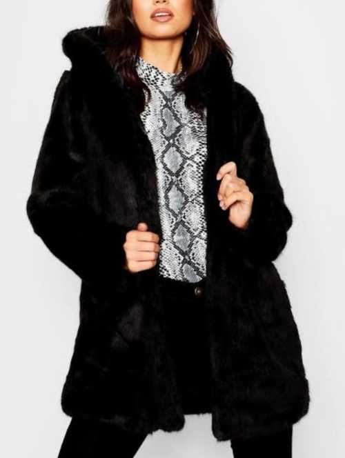 Beautiful Faux Fur coat with hood