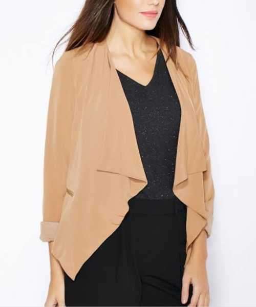 Stunning Beige Waterfall Jacket