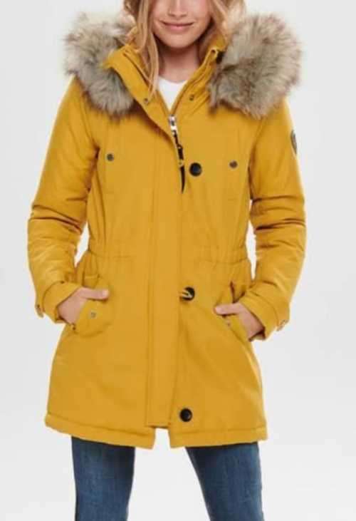 Lovely Mustard Jacket with  faux for trim