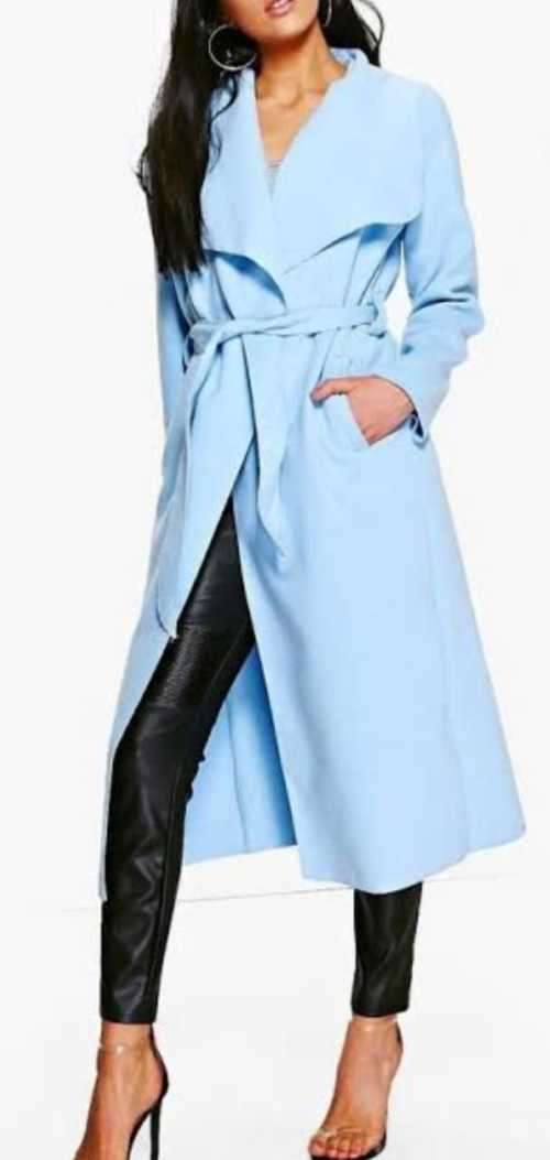 Sexy Powder Blue Wrap Coat
