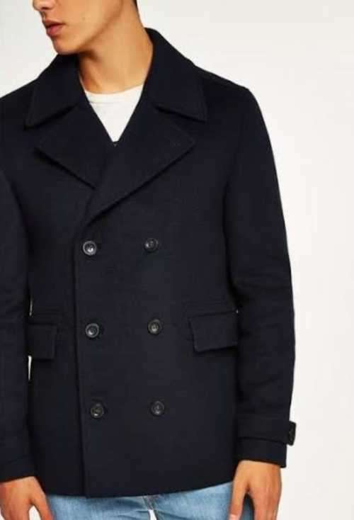 Men's Navy Double Breasted Coat