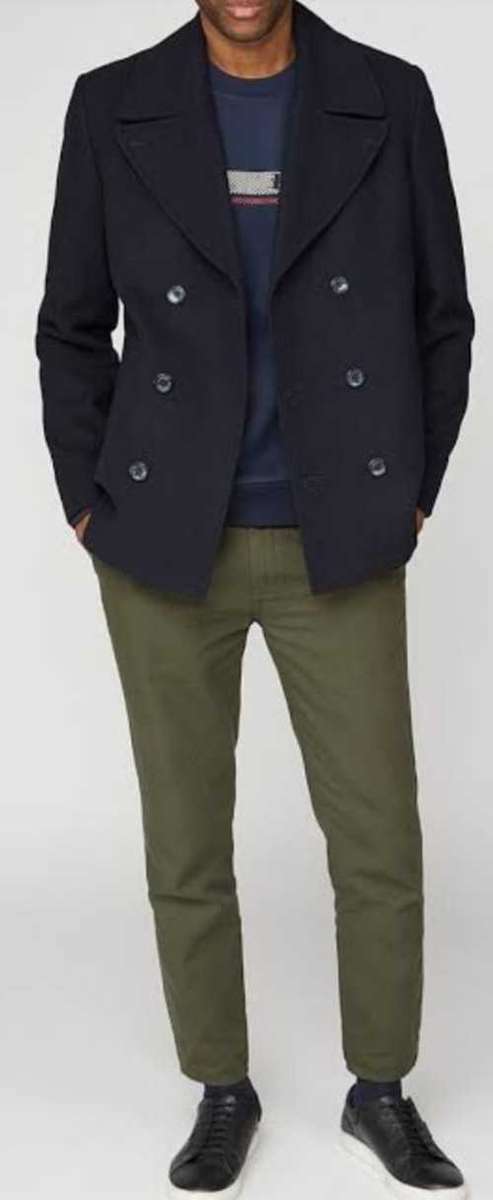 Men's Navy Double Breasted Coat