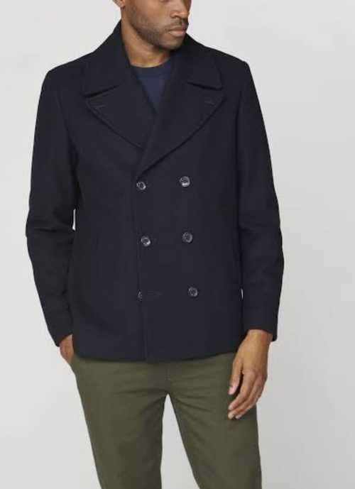 Men's Navy Double Breasted Coat