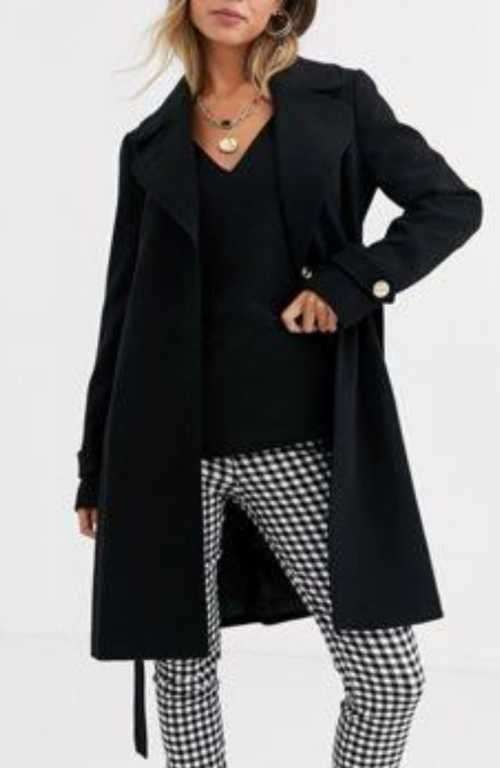 Beautiful Black Belted Coat