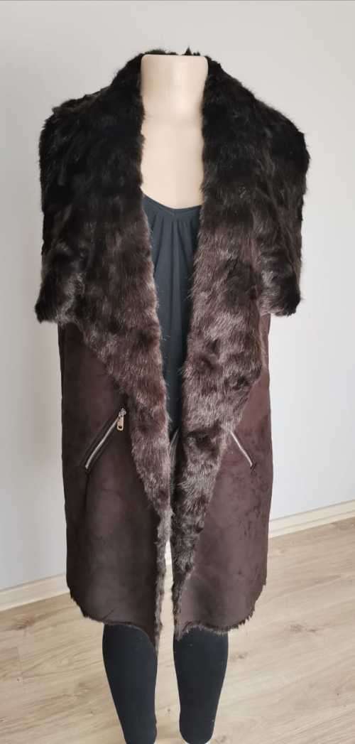 Gorgeous Suede waterfall Jacket with full faux fur inner
