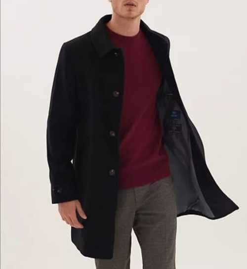 Men's Coat with concealed buttons