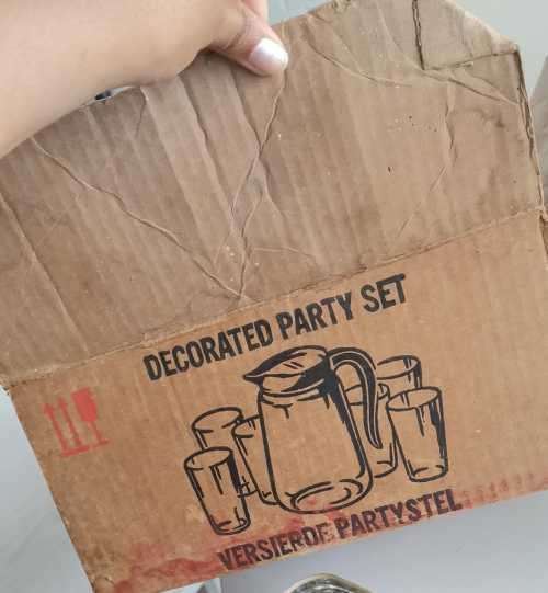 Water Jug with 6 castor tumblers...Pristine Condition in original box