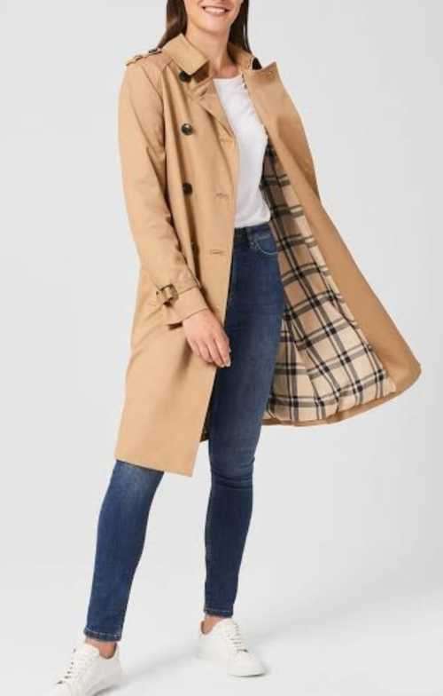 Gorgeous Beige Trench coat with check inner