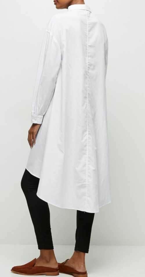 Collared Longline Shirt - Milk