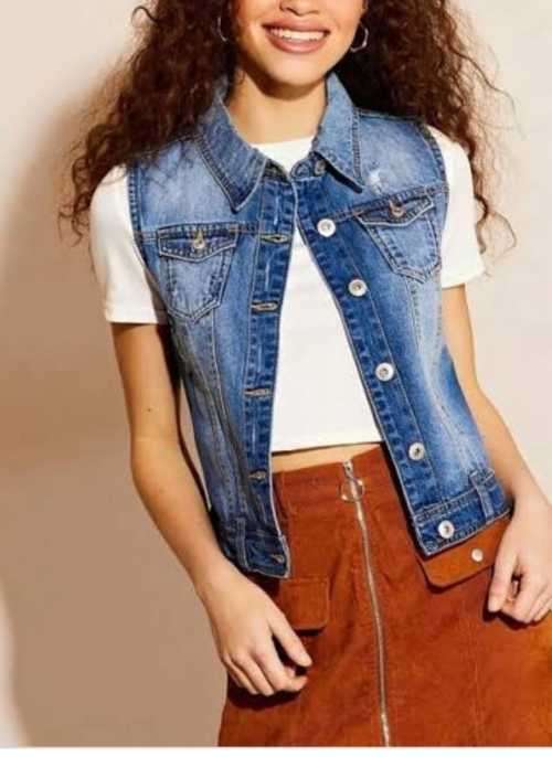 Denim sleeveless Jacket