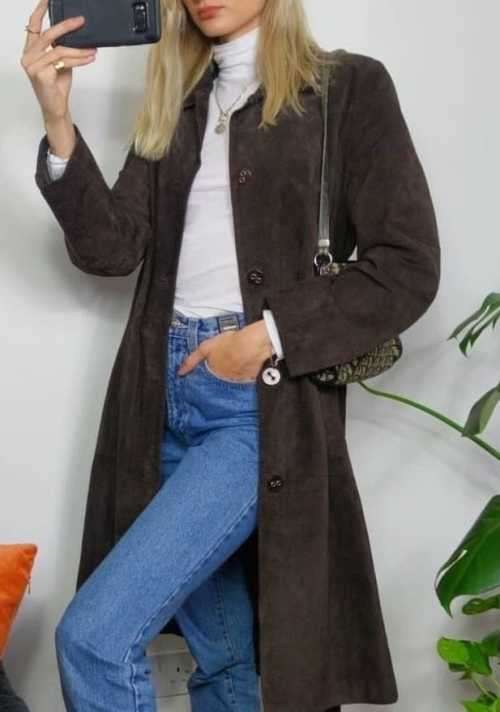 Dark brown Suede coat