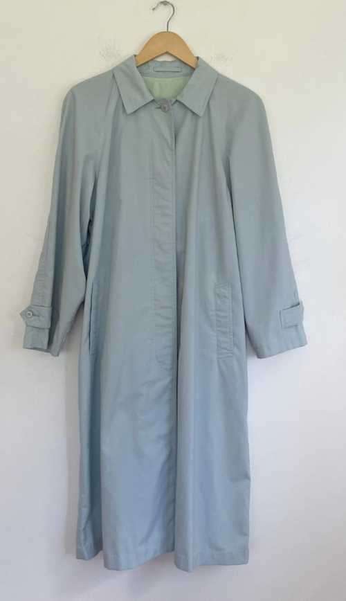 Powder Blue Maxi Trench Coat