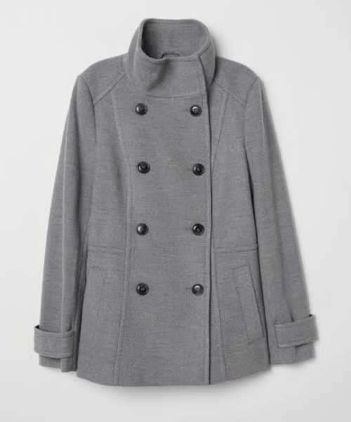 H&M grey Peacoat