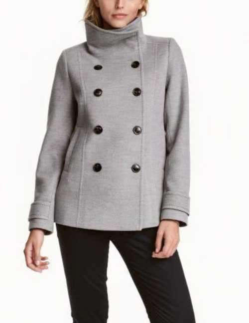 H&M grey Peacoat