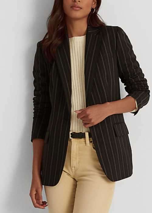 Brown pinstripe blazer