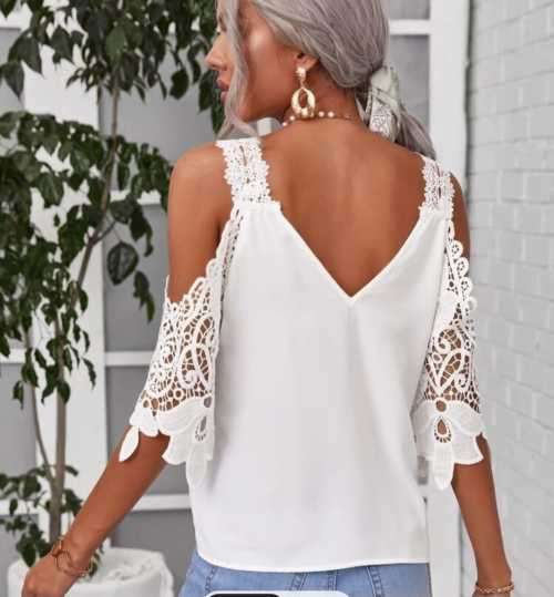 Off shoulder Guipure lace top