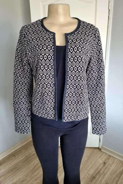 Beautiful Shrug with Denim boarder