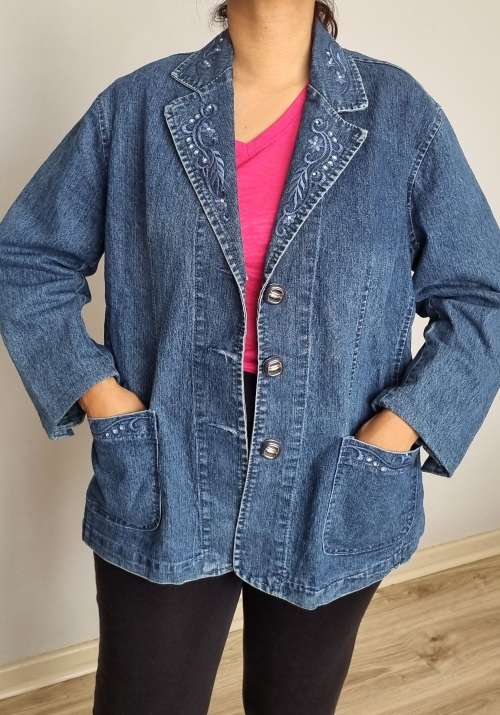 Beautiful Denim Jacket with beautiful embroidery on collar
