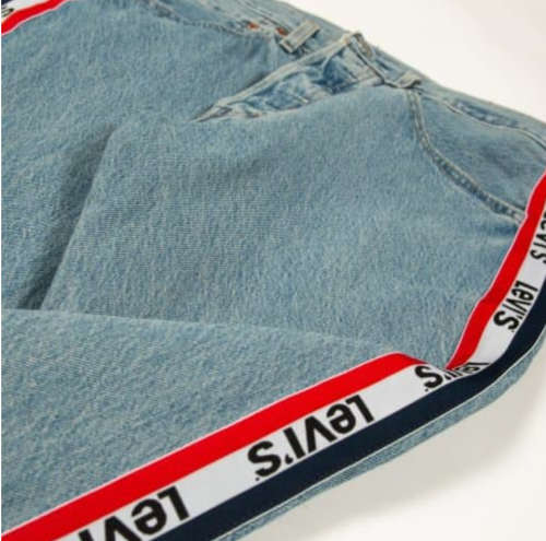 LEVI`S Men`s Jeans 501 PREMIUM Slim Taper Sports Stripe Light Stone 59439-0000