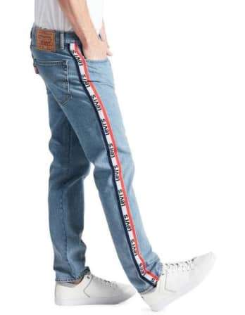 LEVI`S Men`s Jeans 501 PREMIUM Slim Taper Sports Stripe Light Stone 59439-0000