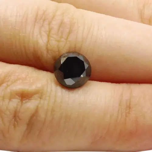 1.09ct NATURAL BLACK DIAMOND - ROUND CUT